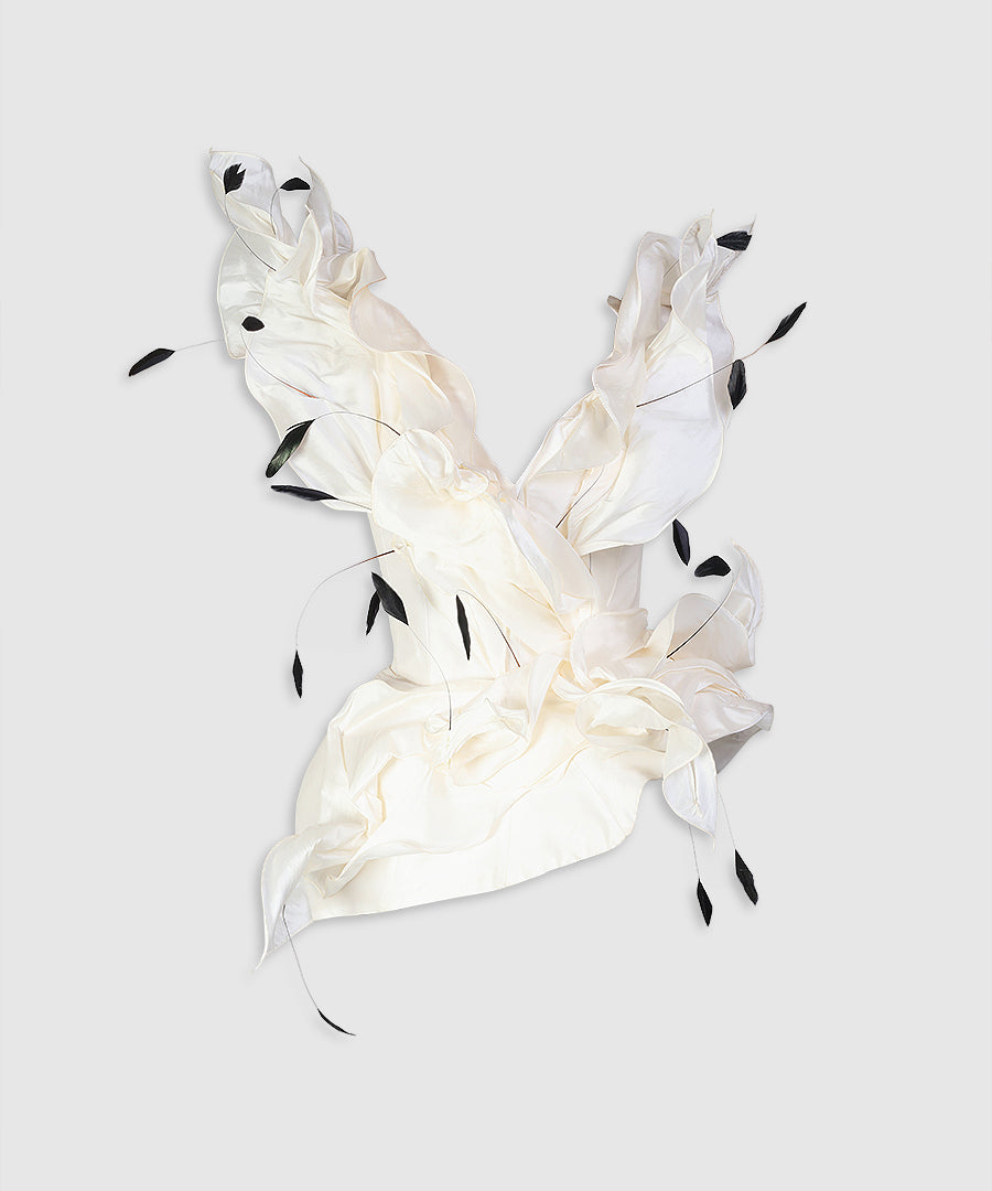 Aurora Bustier with feathers