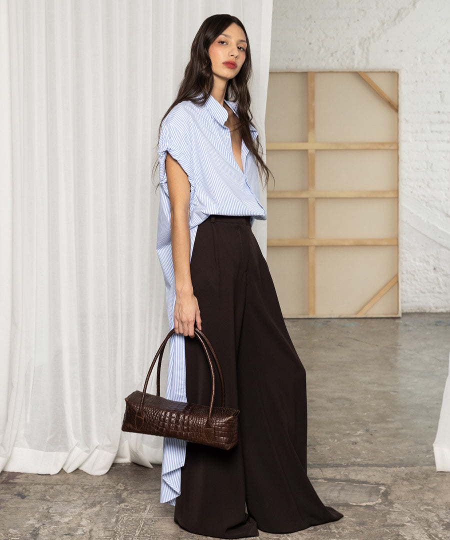 Crocodile baguette bag