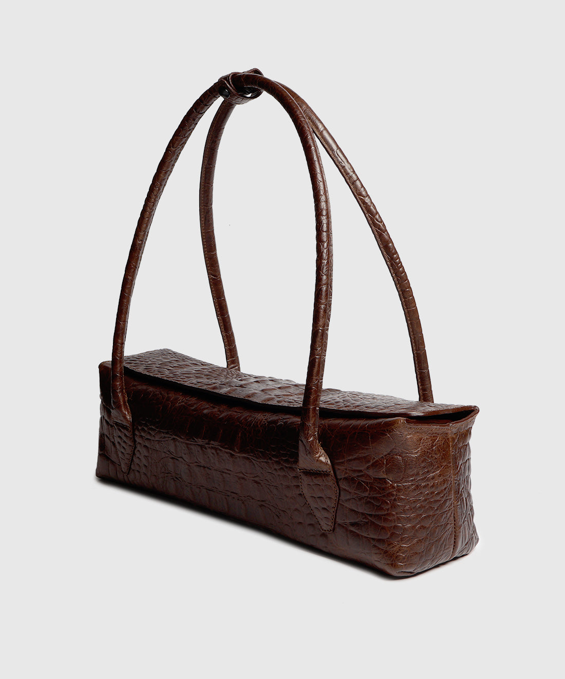 Crocodile baguette bag