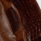 Crocodile baguette bag