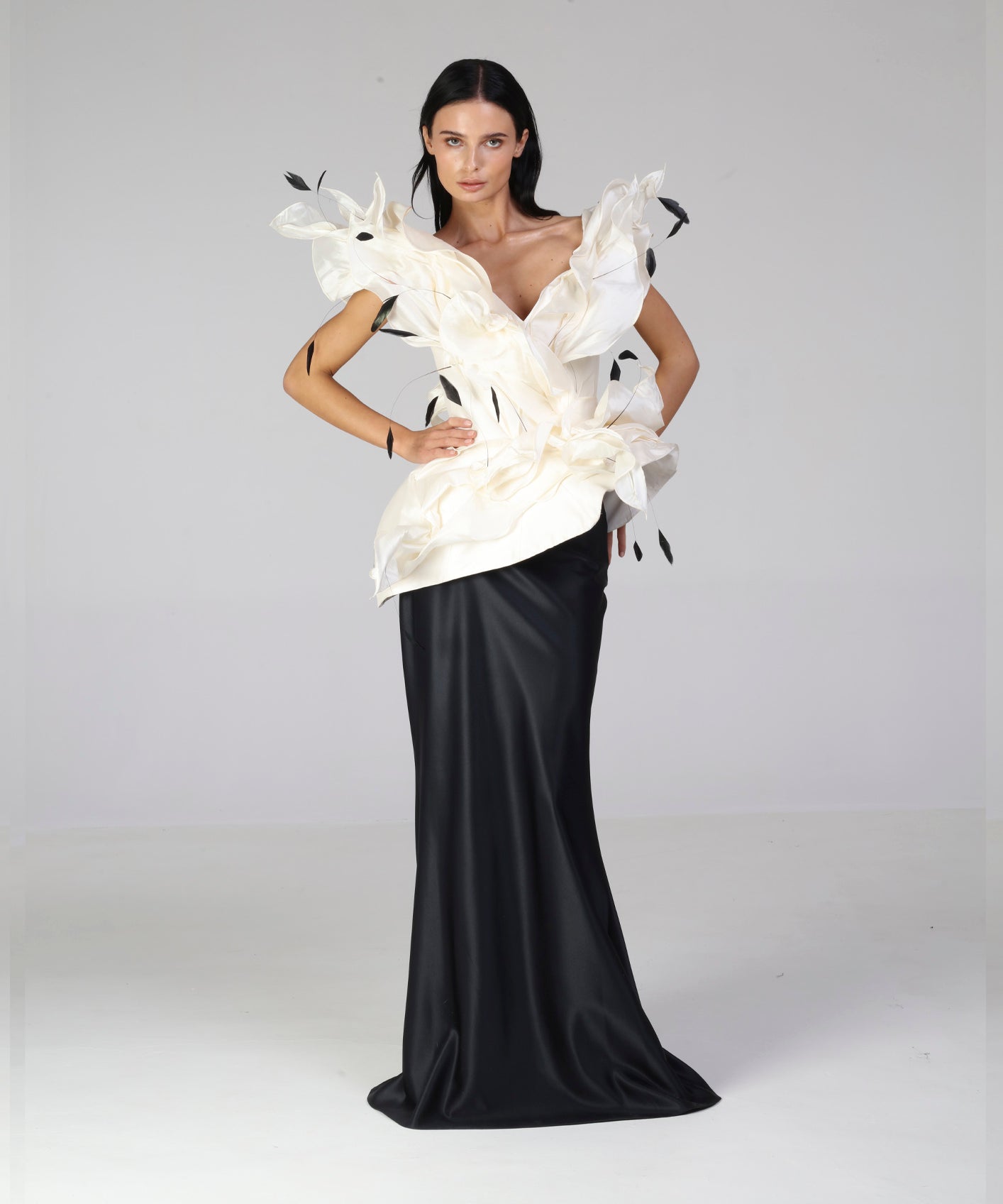 Aurora Bustier with feathers