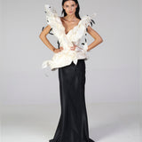 Aurora Bustier with feathers