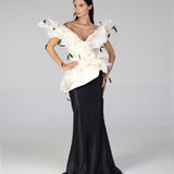 Aurora Bustier with feathers