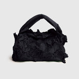 Clutch bag with floral print and handle