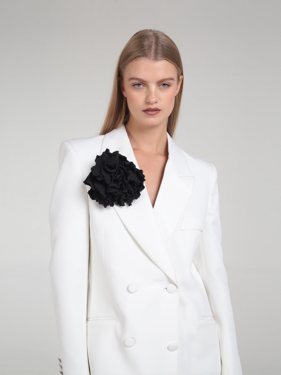 Maxi Flor Negro Vestidos de diseñador para boda